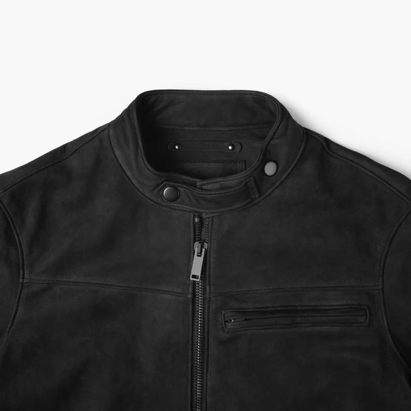 The Maverick Black Matte Rugged Leather Jacket