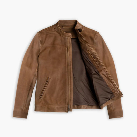 The Ember Burnt Copper Rugged Leather Jacket